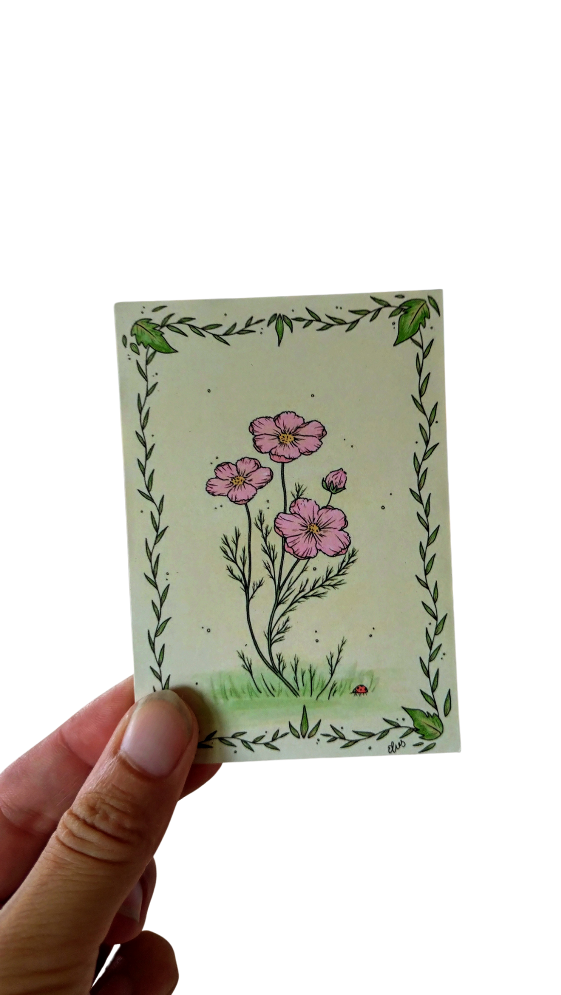 3 bloemetjes - kaartje